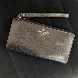 Kate Spade Black Leather Wristlet